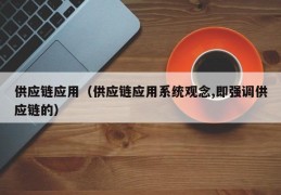 供应链应用（供应链应用系统观念,即强调供应链的）