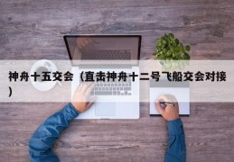神舟十五交会（直击神舟十二号飞船交会对接）